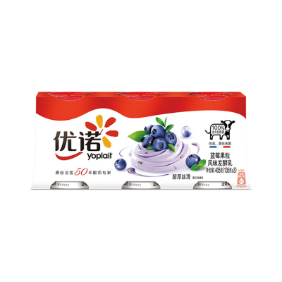 优诺 优丝蓝莓果粒风味发酵乳135g*3杯