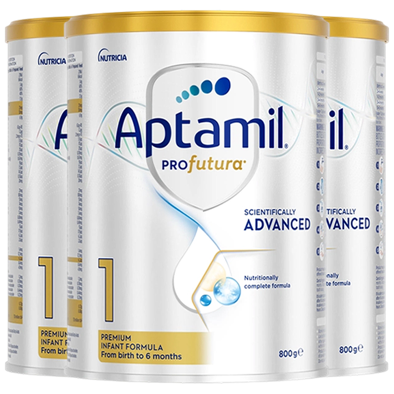 【3罐装】Aptamil澳洲原装进口爱他美白金版1段0-6个月婴儿配方奶粉800g