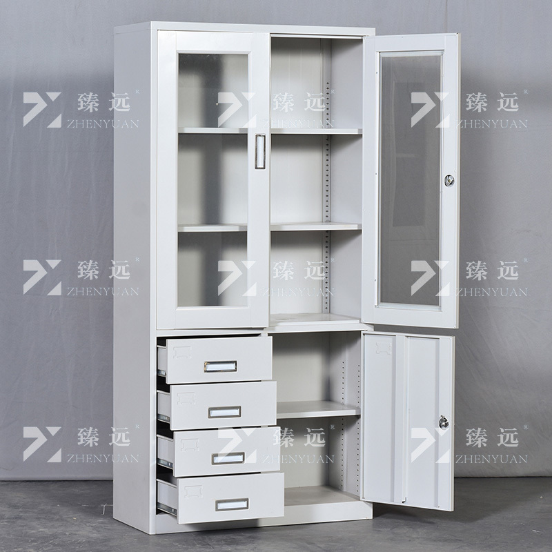 臻远ZY5011007钢制矮柜抽屉柜多抽资料柜储物收纳柜 偏四斗器械柜