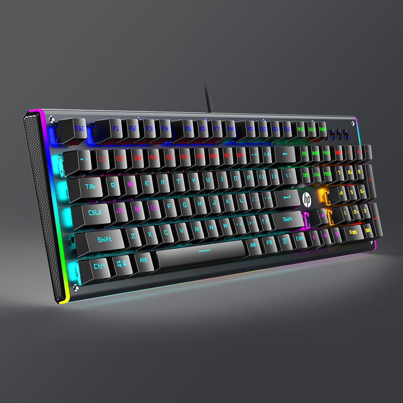 HP/惠普GK600F机械键盘混光红轴键鼠套装游戏键盘吃鸡背光键盘鼠标耳机三件套笔记本办公网吧赛博朋克有线外接104全键