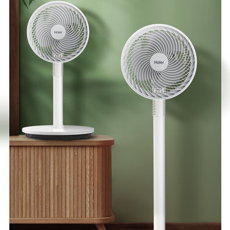 海尔(Haier) 空气循环扇 三档风速左右摇头涡轮对流牛角扇电风扇 台地两用高低可调 HFX-J2312A高清大图