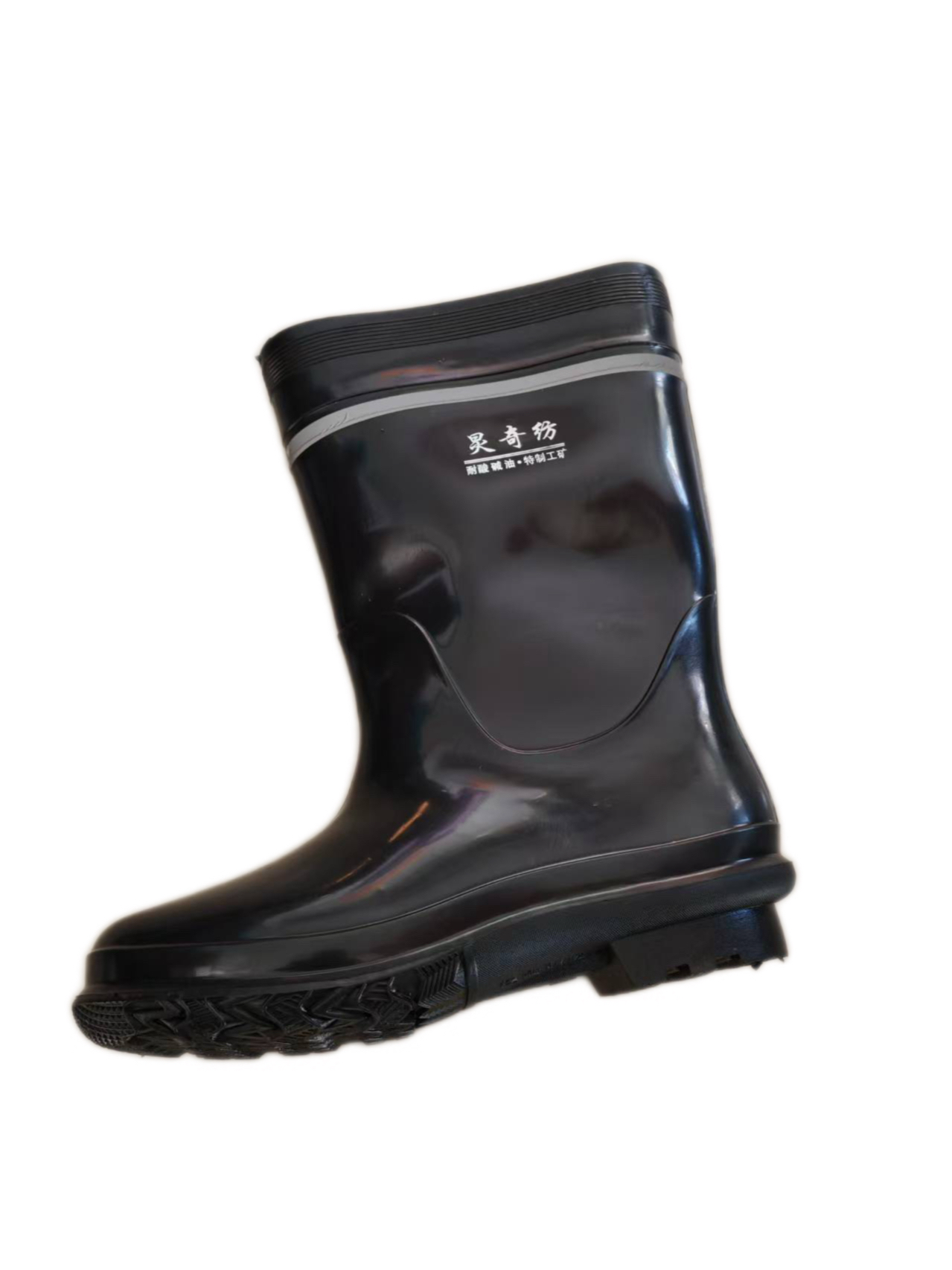 炅奇纺 防水耐油耐酸碱中筒雨靴 橡胶 双高清大图
