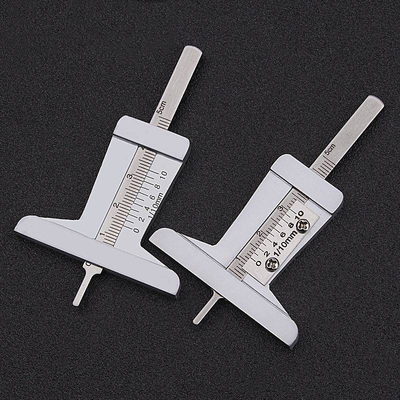 轮胎花纹理线家深度测量游标卡尺小型胎纹尺刻度尺检测尺子t型卡尺