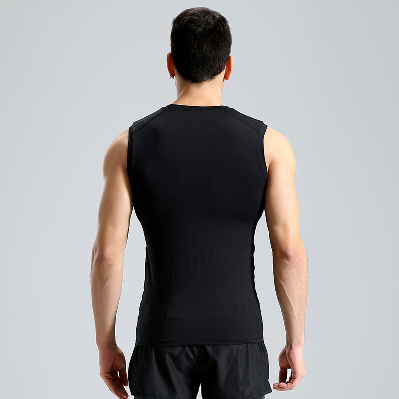 跨境健身衣无袖背心男紧身型篮球高弹跑步速干运动背心夏季官方旗舰店