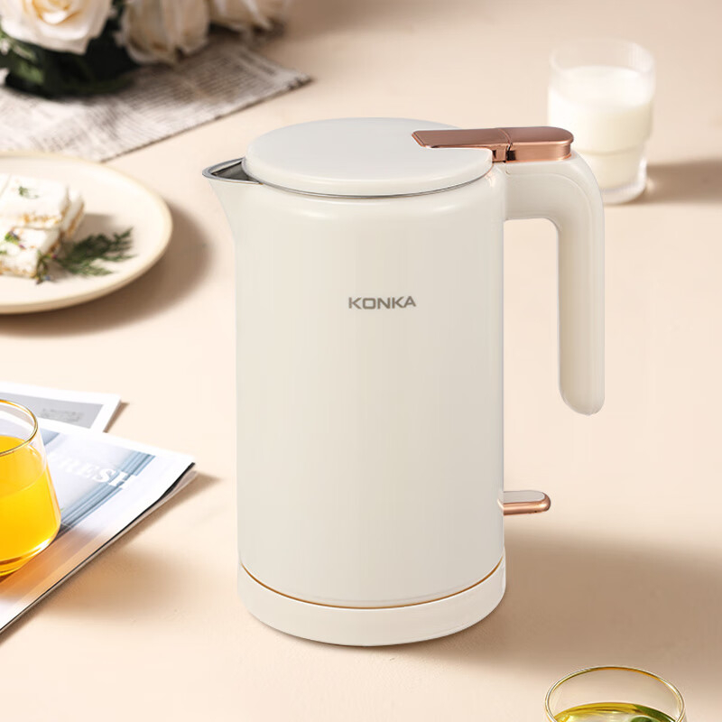 康佳电热水壶1.7L双层防烫乳白色KDSH-1715-F-Y高清大图