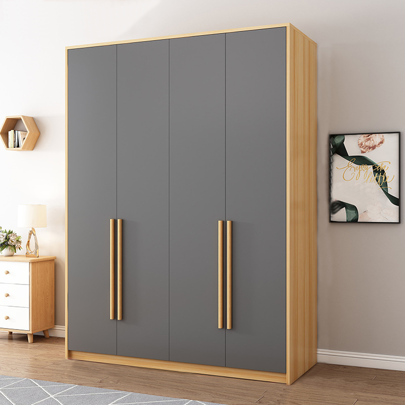 弘拜 [苏宁推荐]衣柜家用卧室现代简约板式衣橱简易平开门柜子出租房