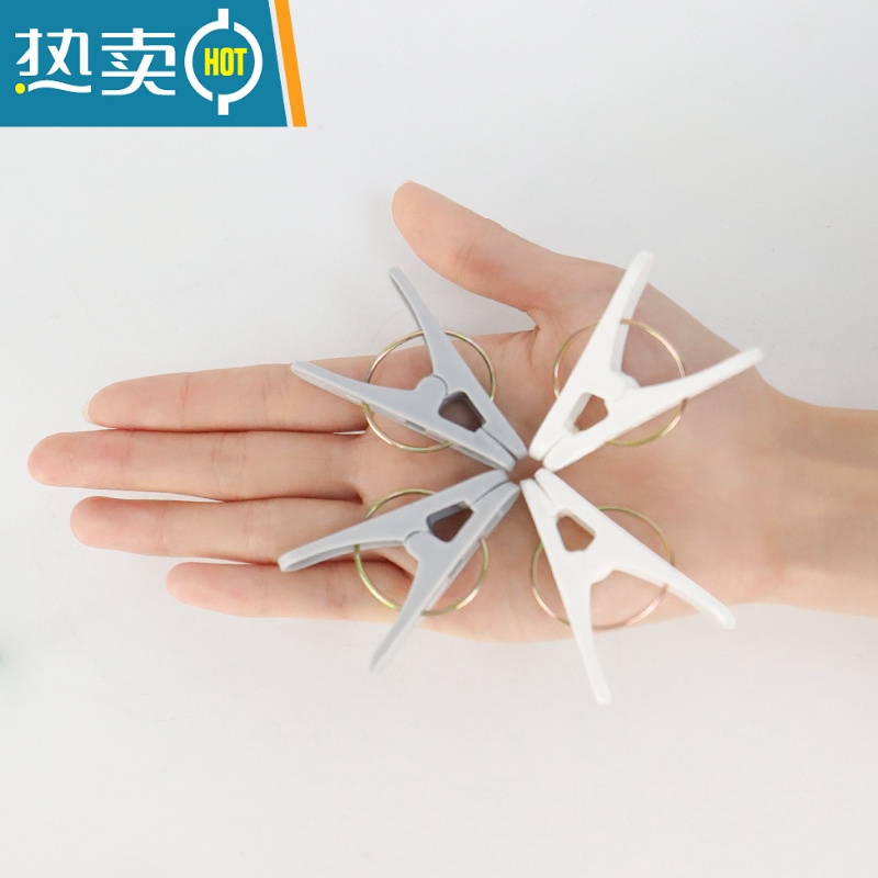 敬平衣服夹子防风晒被夹不锈钢晾衣夹防滑塑料夹家用晾衣绳多铁金属夹 40个装-塑料晾衣夹绳子高清大图