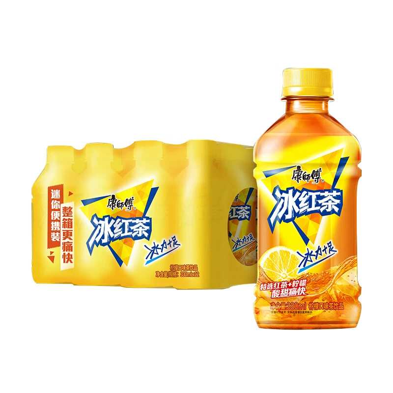 康师傅 冰红茶柠檬味330ml*12瓶整箱装 解渴饮品 饮料