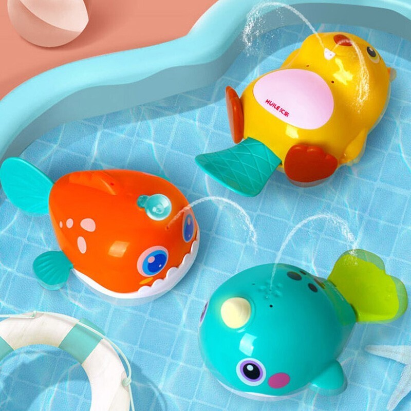 汇乐宝宝洗澡游泳玩伴电动鱼感应好奇戏水玩具儿童喷水小动物鲸鱼独角鲸高清大图