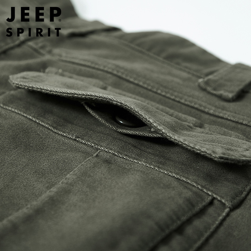 JEEP SPIRIT休闲裤男2021秋季新款宽松直筒休闲裤纯色大码男裤