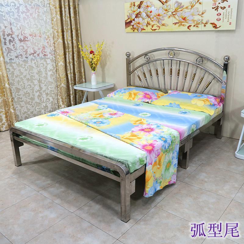 森美人欧式不锈钢床 1.5米1.8双人床1.2现代简约单人床铁艺床架304定制高清大图