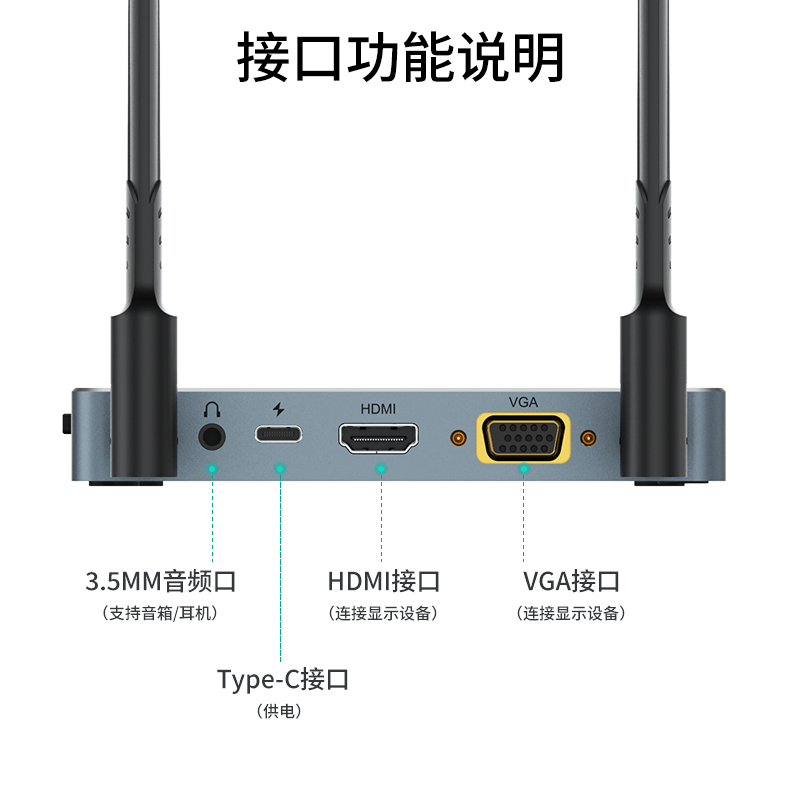 迈拓维矩 MT-WX02C 50米无线投屏器电脑Type-c投电视投影仪手机平板音视频同屏显示点对点高清大图