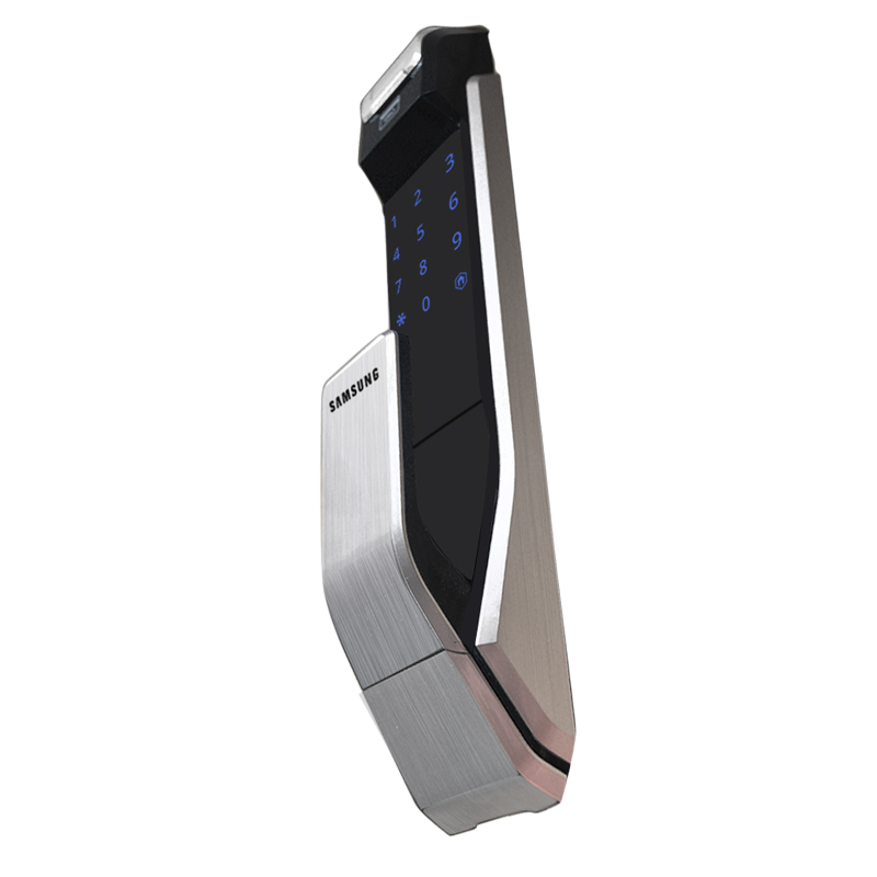 三星(SAMSUNG)指纹锁 SHS-P718 家用防盗门智能/指纹/密码/钥匙智能门锁 (银色)