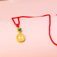 黄金码头3D硬金吉祥吊坠足金999祥云坠子节日圣诞新年春节礼物