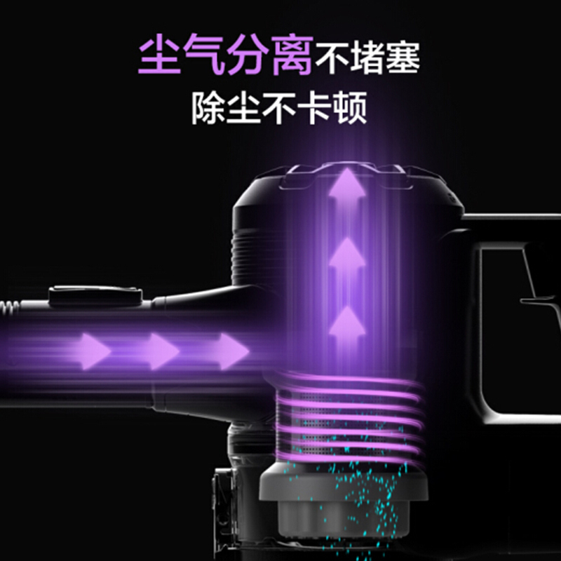 美的无线手持充电吸尘器V1 Pro 两档调速 四重过滤 地刷LED照明灯 家用地板地毯宠物吸尘机高清大图