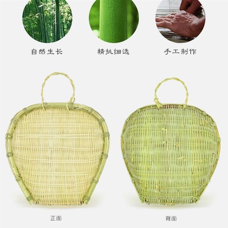 竹编手工筲箕家用洗菜篮小米箩农家饭店厨房淘菜竹编制品