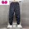 七斓2022新款宽松黑色小脚牛仔裤大裆束脚明线休闲裤潮牌哈伦裤