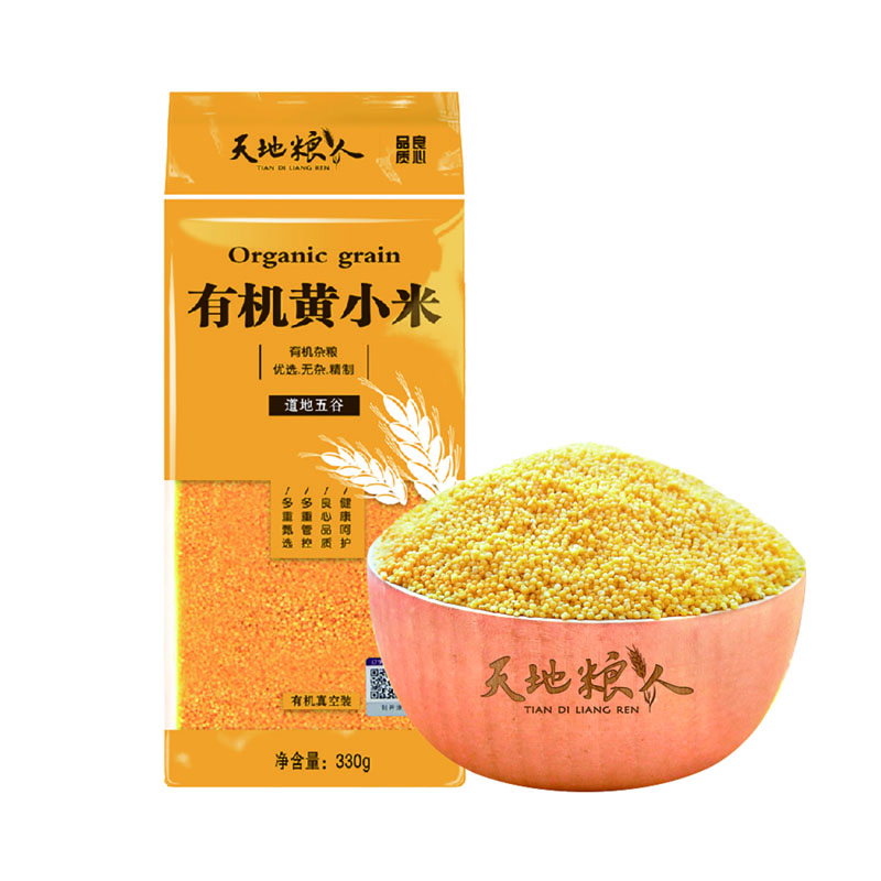 天地粮人 有机黄小米 330g*3袋高清大图
