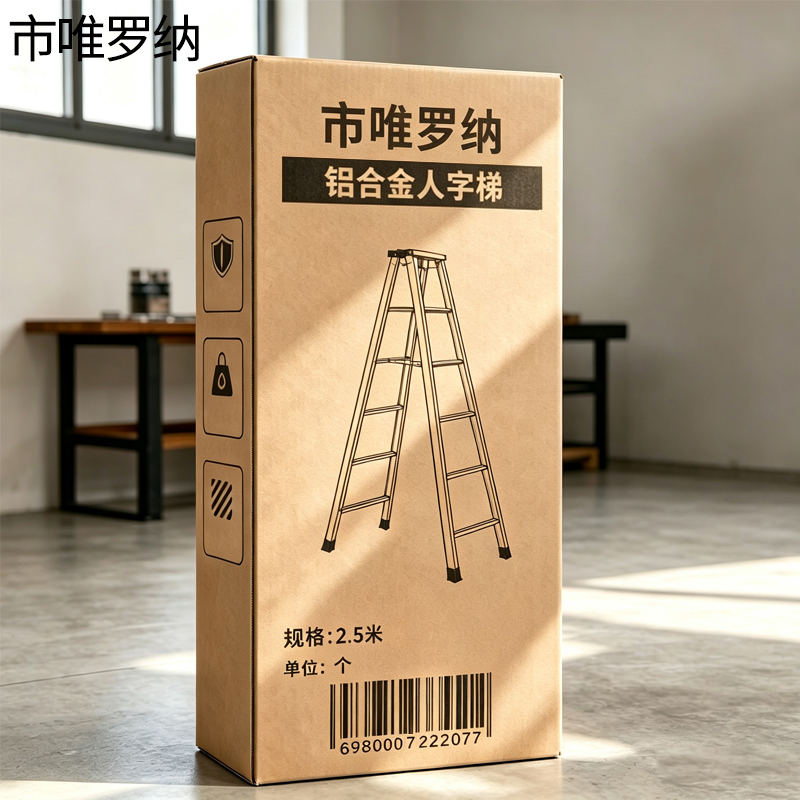 市唯罗纳铝合金人字梯 2.5米 个高清大图