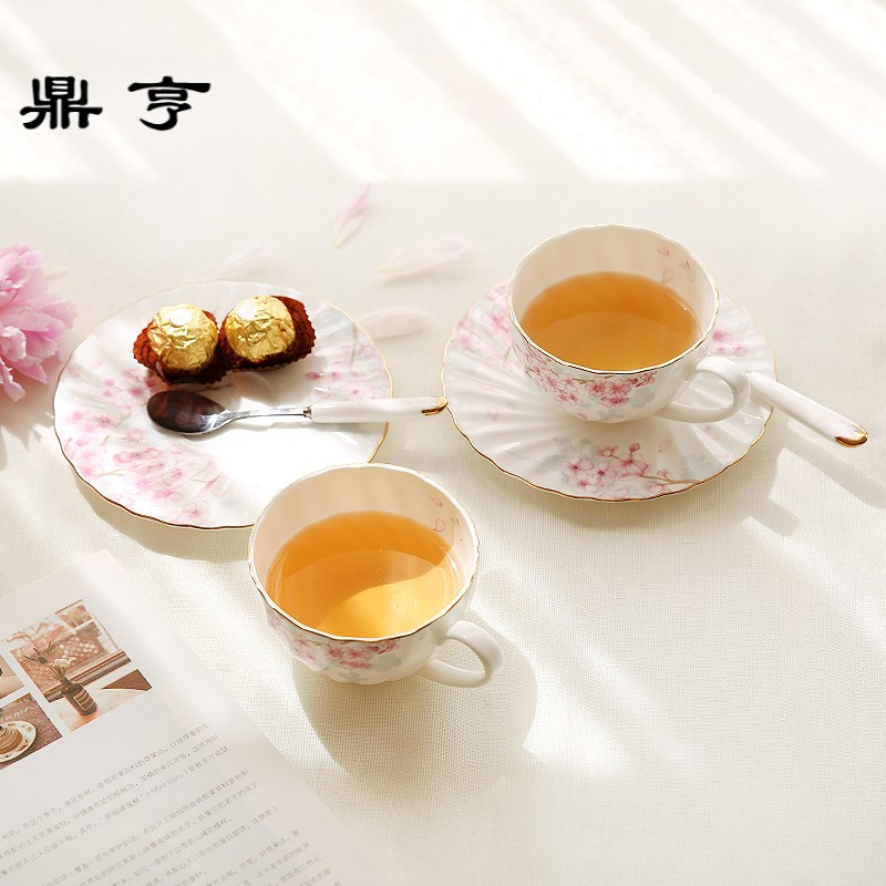 鼎亨那些时光 樱花骨瓷茶具套装水果茶壶花茶壶整套茶具陶瓷花