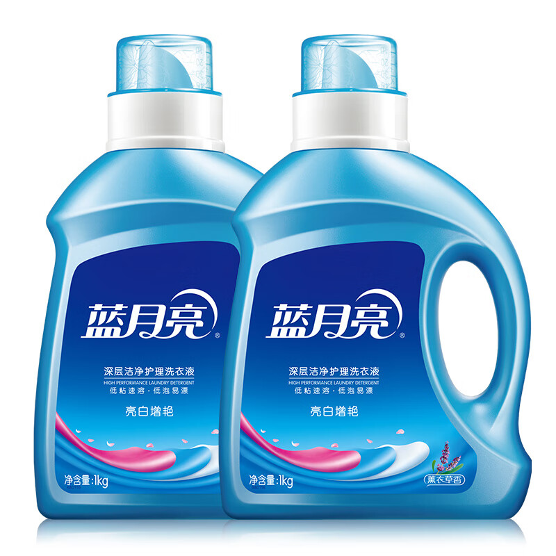 蓝月亮深层洁净/亮白增艳 洗衣液 多香味规格可选 自然香洁净1kg+袋装500g高清大图