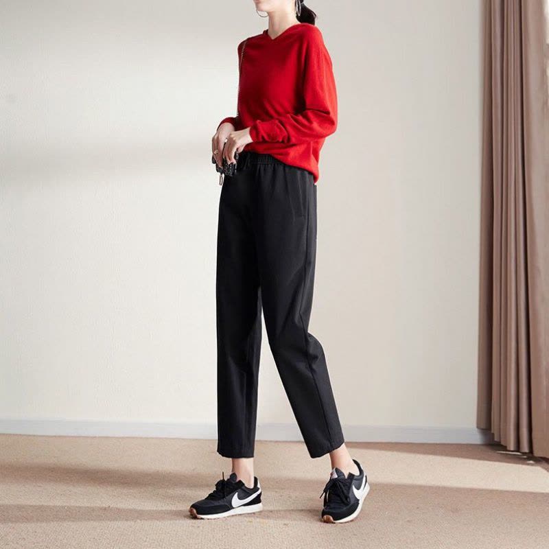 特大码300斤裤子女宽松显瘦学生胖妹妹200斤休闲裤黑色哈伦裤图片