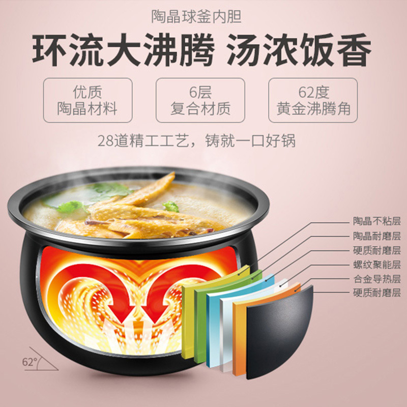 苏泊尔(SUPOR)电压力锅 家用5L大容量双胆双球釜多功能智能高压饭煲SY-50FC03Q高清大图