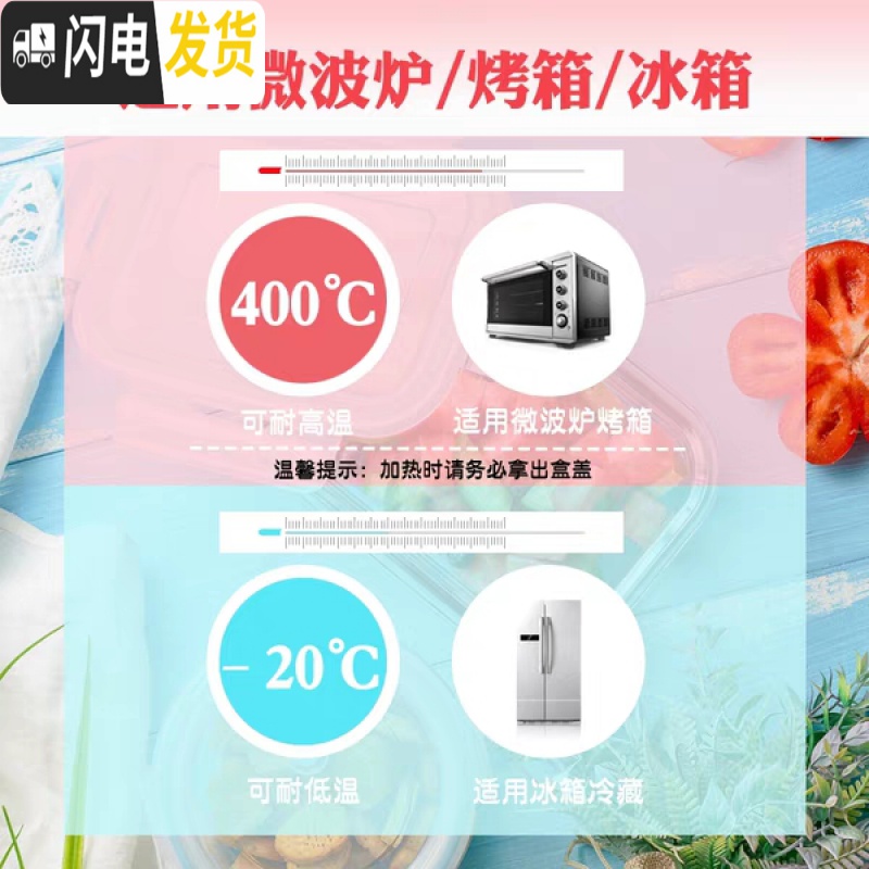 三维工匠微波炉加热饭盒分隔型上班族保温便当餐盒格玻璃碗保鲜盒冰箱专用 [岩蓝]950高清大图