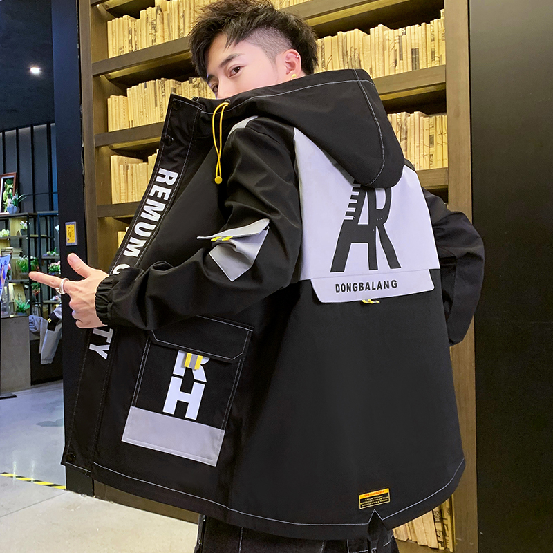 茜靓CHYLLIRN2021春季新款棒球服外套男春秋韩版潮流工装夹克ins痞帅气上衣服