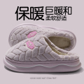 棉拖鞋女士秋冬季2025新款保暖厚底防滑室内家居毛毛绒棉拖女冬天 紫色【侧边字母】 40-41【适合39-40脚穿内长250