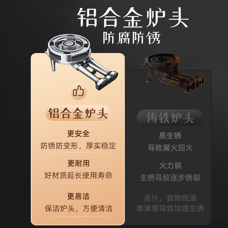 樱雪(INSE)燃气灶 煤气灶双灶 家用5.2kW猛火灶具 直火铜火盖 节能猛火双灶JZT-Q2333 天然气