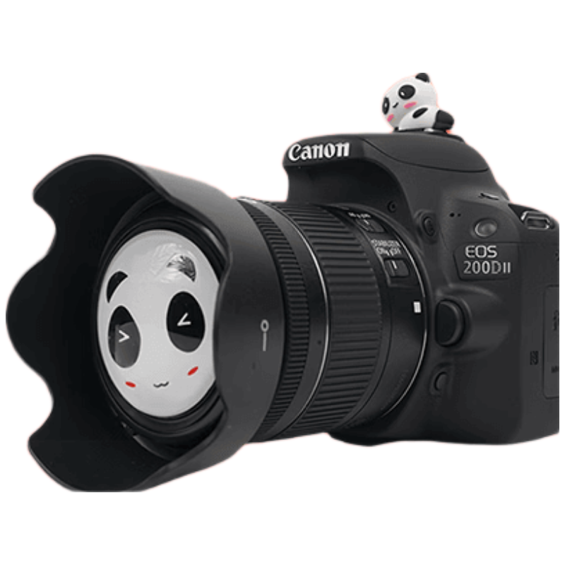 佳能EOS200DII 单反相机 vlog便携家用迷你单反数码照相机入门相机 18-55mm 套装 黑色高清大图