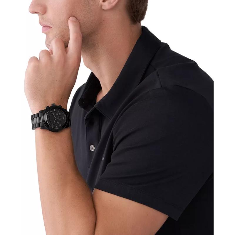 Michael Kors 大表盘石英计时码表男女士商务运动防水不锈钢腕表高清大图