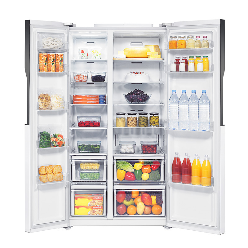 三星(SAMSUNG)565L升双开门冰箱风冷无霜智能变频低噪节能省电大容量家用电冰箱白色RS55KBHI0WW/SC