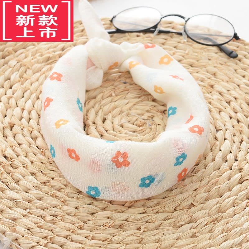 可莉允小方巾宝宝口水巾棉麻围巾春秋薄款男女童清新孩韩版儿童丝巾婴儿毛巾图片