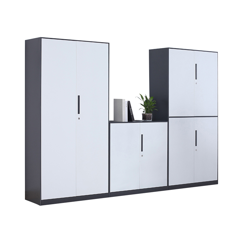 DXBG钢制办公柜拆装文件柜套色灰白玻璃门资料柜窄边铁皮柜带锁档案柜