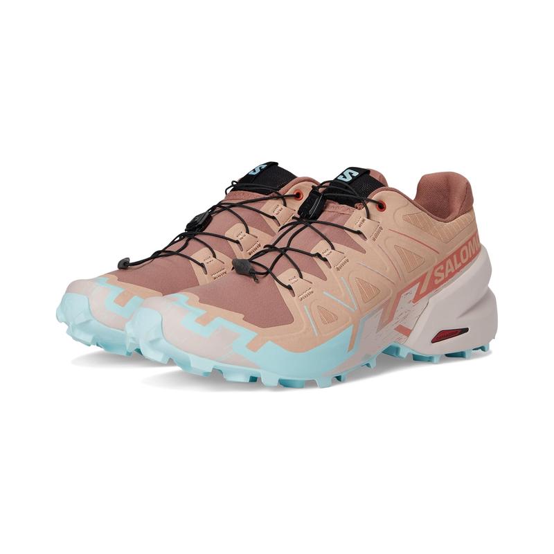 萨洛蒙(SALOMON)女士越野跑鞋防滑耐磨户外运动速干跑步鞋 Mahogany_Rose/Hushed_Violet/Ic 38