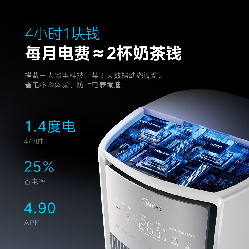 美的(Midea)空调柜机全面风风尊二代2匹新一级变频冷暖智能客厅圆柱家用立式节能省电落地式KFR-51LW/N8QM1