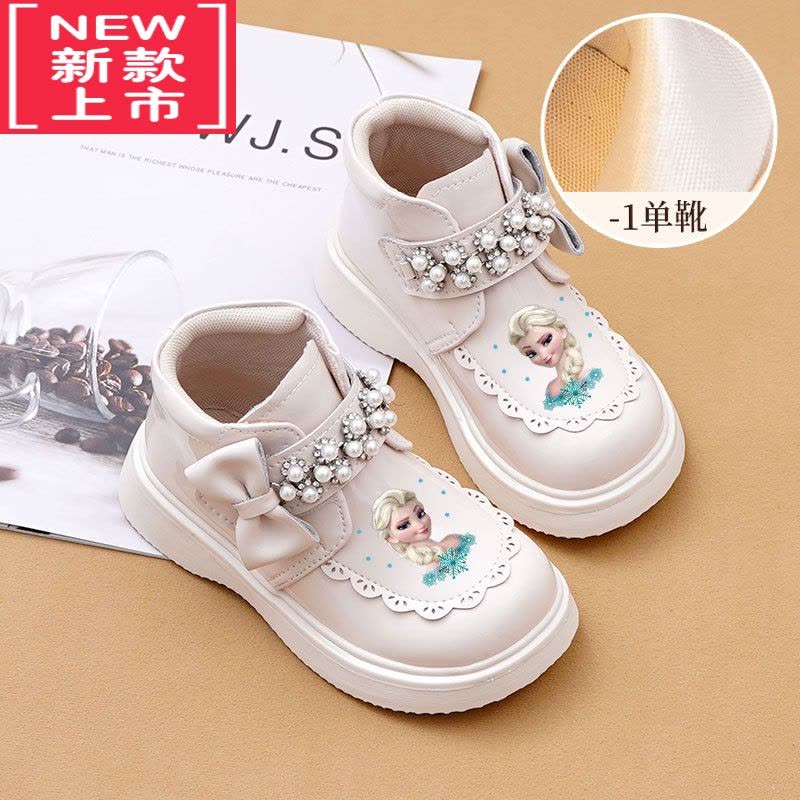 可莉允女童鞋儿童短靴2022秋冬新款宝宝小公主靴子玛丽珍单靴加绒图片