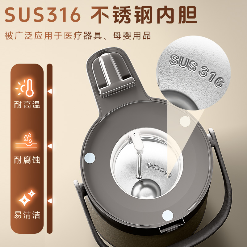 金灶A6A8热水瓶老式开水瓶家用暖壶不锈钢大容量按压式热水壶保温瓶高清大图