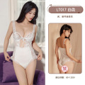 九里晴川蝴蝶吊带蕾丝花边魅力性感激情免脱纯欲系甜美连体衣 九里晴川LT017【蕾丝连体衣-开裆暗扣】 均码_417