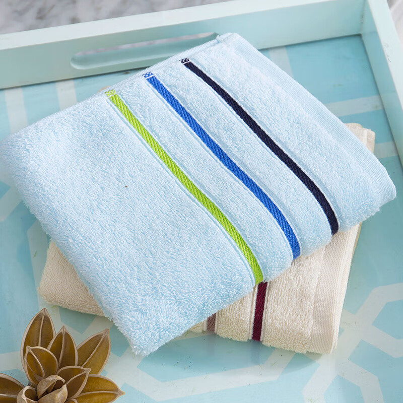 恒源祥(HYX)2GT6623 素色锦带面巾 70*33cm (单条装)(单位:条)颜色随机发货高清大图