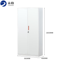 永格文件柜办公柜钢制铁皮柜资料柜档案柜储物拆装柜通门薄边橘色拉手加厚款