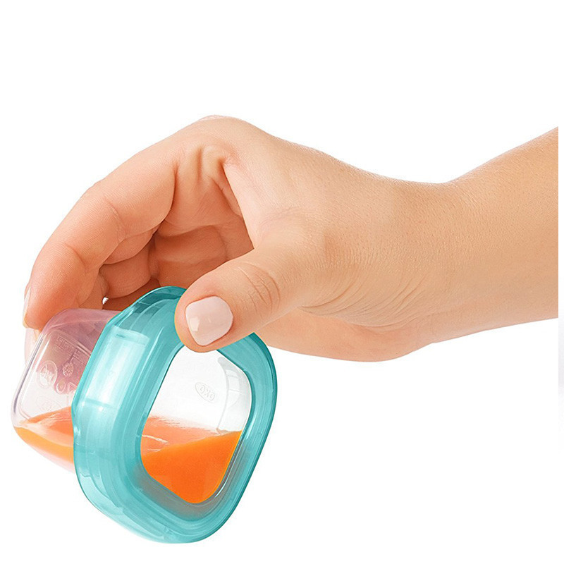 OXO/奥秀 61114400婴童保鲜盒辅食盒/便携盒 可微波冷冻不含BPA 2OZ 60ml*6件套组合装 北欧蓝