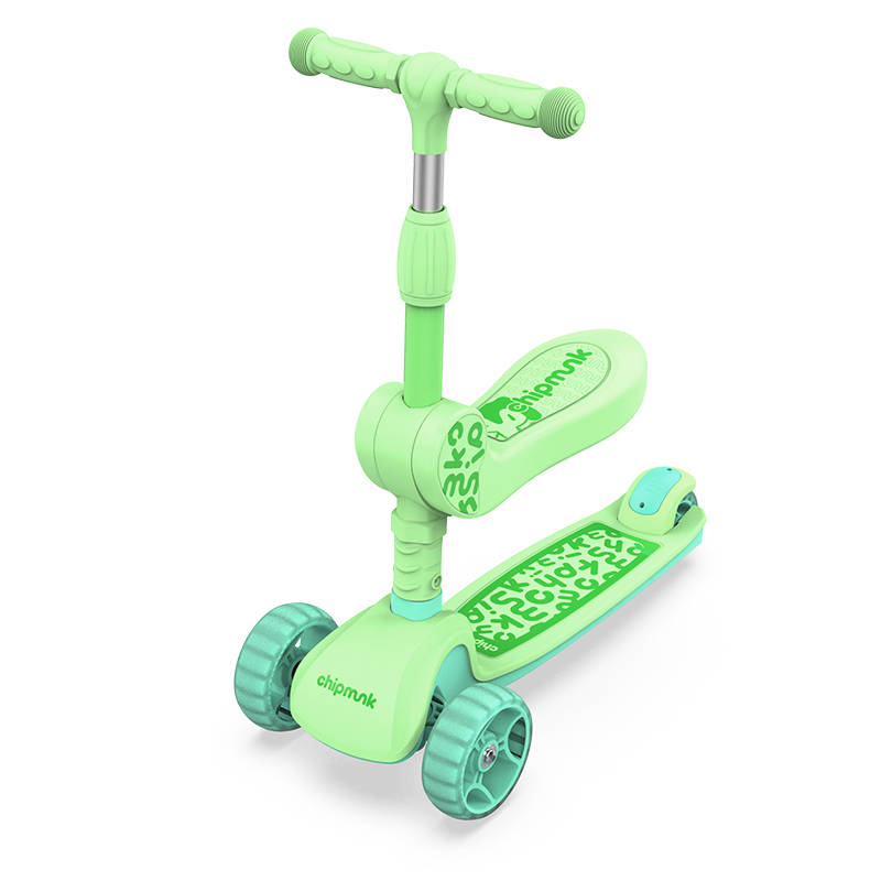 2020新品优贝一键折叠diy儿童滑板车三轮车28岁闪光轮男女宝宝溜溜车