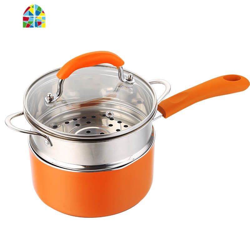 婴儿宝宝辅食迷你小蒸锅蒸馒头的家用铝合金蒸笼2层奶锅不粘锅 FENGHOU 24cm双耳图片