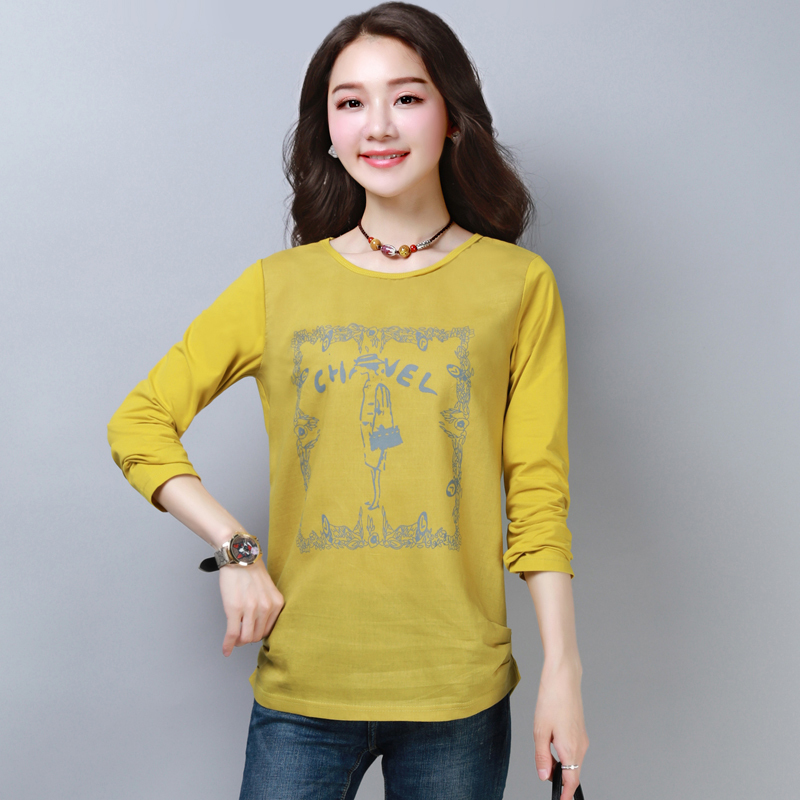 棉麻长袖女t恤薄款2018秋季新款宽松休闲圆领套头亚麻棉女士上衣