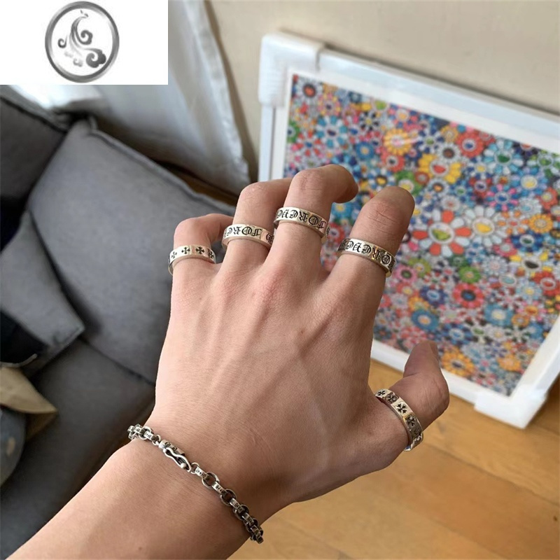 jimi克罗伈经典永恒之心情侣对戒银银欧美复古个性嘻哈百搭戒指