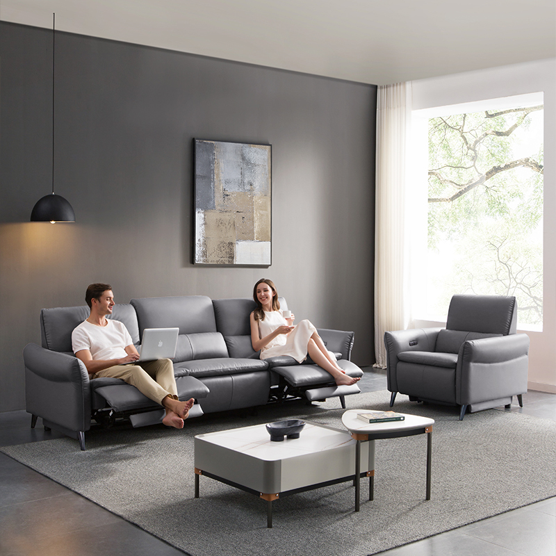 芝华仕意式极简真皮电动功能沙发头层牛皮中小户型客厅家具50679