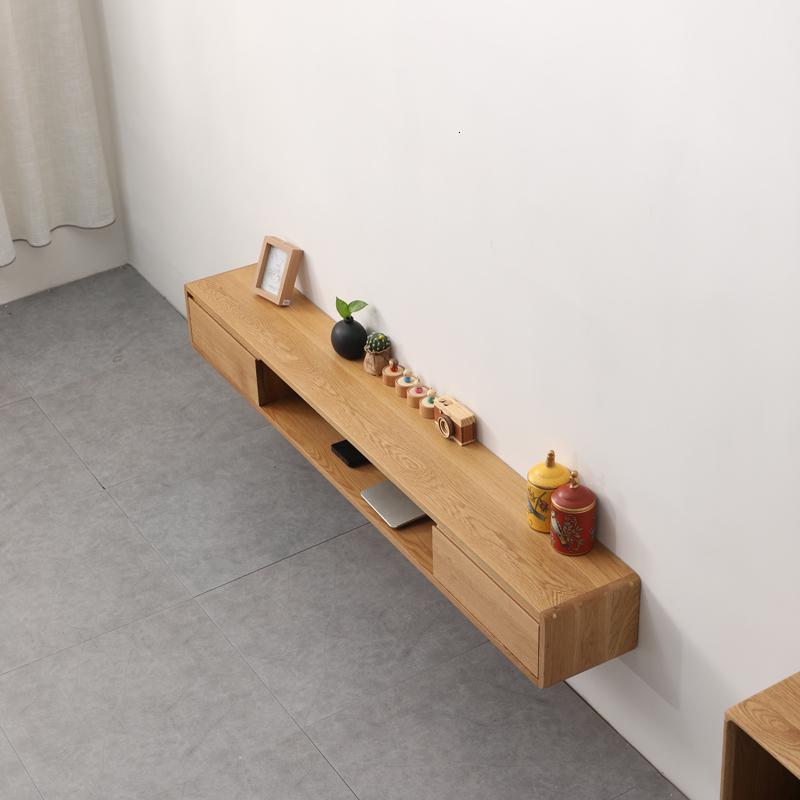 简忆工坊白橡木实木挂墙电视柜胡桃木壁挂式简易挂墙吊柜小户型定制